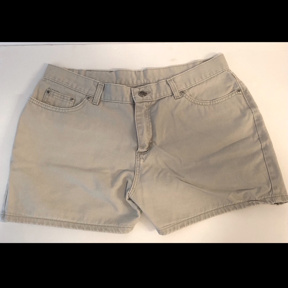 Vtg 90s Riveted by Lee Khaki Shorts, Sz 14M